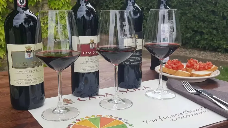 Wine tasting on the terrace at Casa Sola